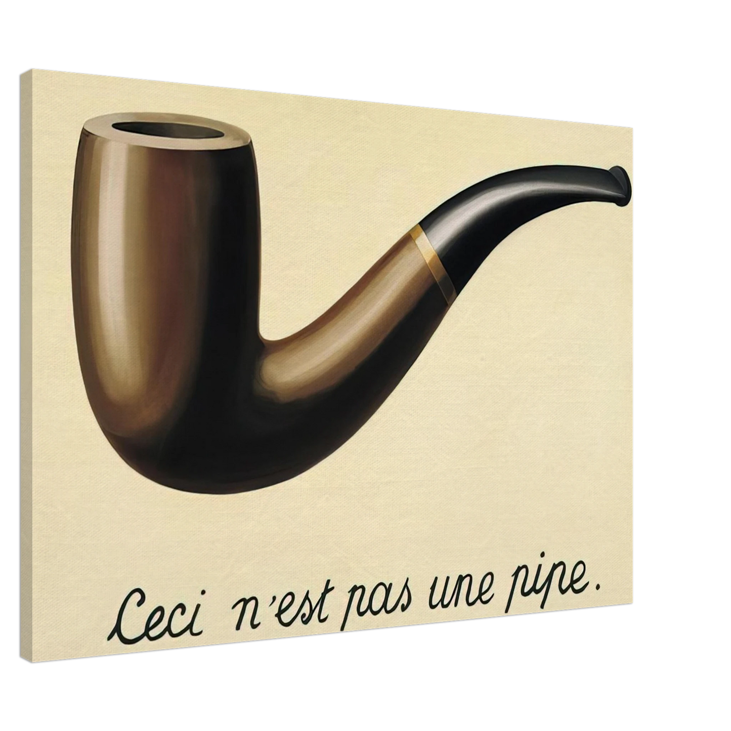 Rene Magritte - THE TREACHERY OF IMAGES THIS IS NOT A PIPE 1948 Canvas - 20x30 cm / 8x12 inches-canvas
