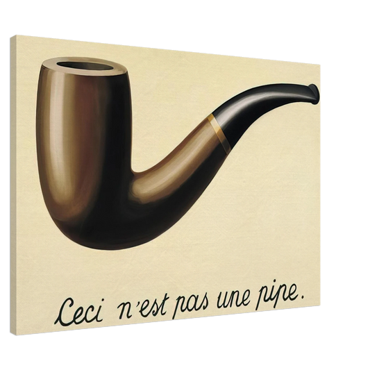 Rene Magritte - THE TREACHERY OF IMAGES THIS IS NOT A PIPE 1948 Canvas - 20x30 cm / 8x12 inches-canvas