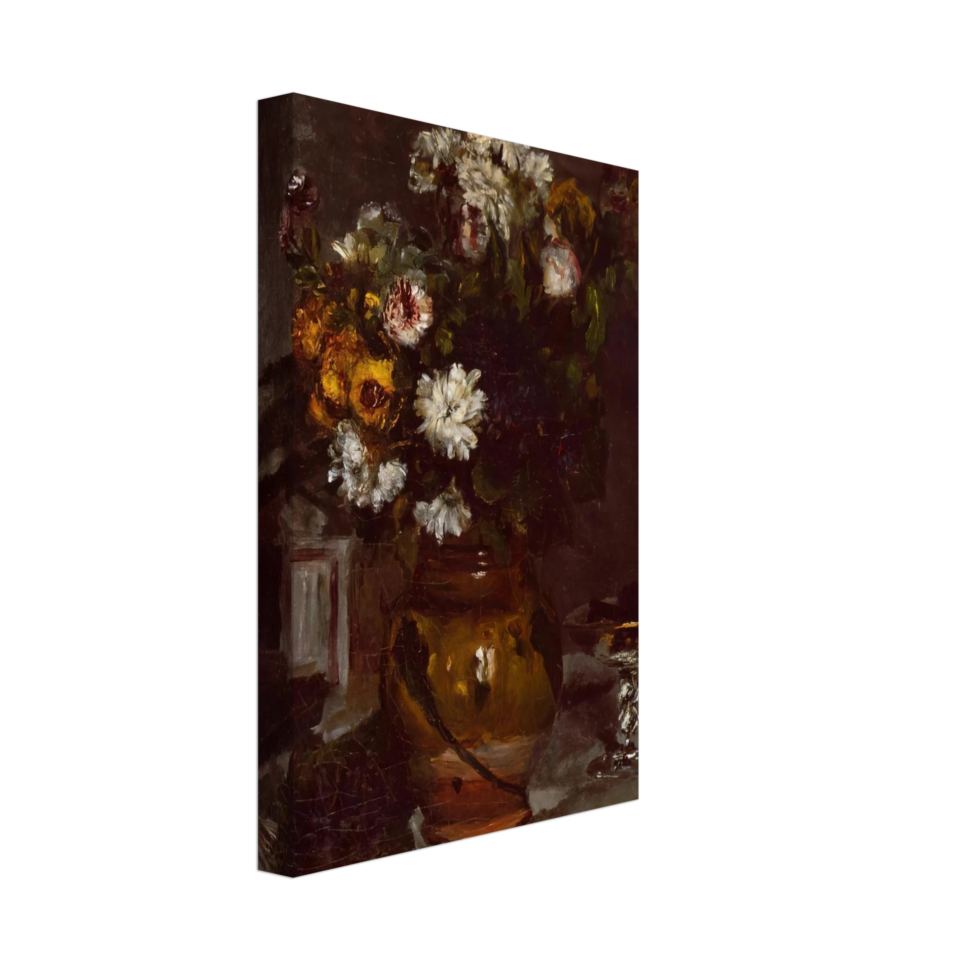 Pierre-Auguste Renoir - Flowers in a Vase and a Glass of Champagne Canvas - 40x60 cm / 16x24 inches-canvas