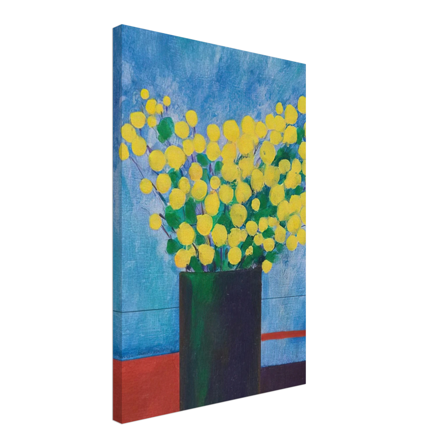 Aldemir Martins - Vase With Flowers - 1968 Canvas - 70x100 cm / 28x40 inches-canvas