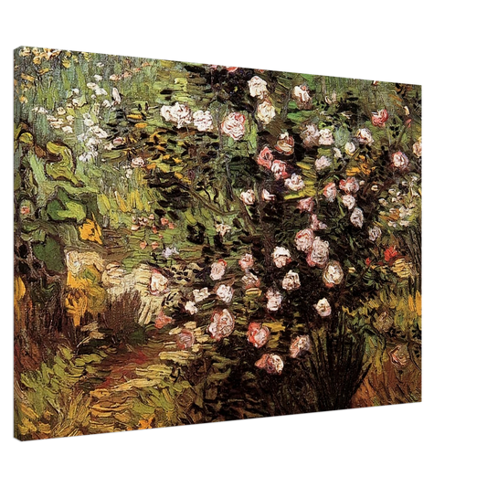 Vincent van Gogh - Rosebush in Blossom Canvas - 20x30 cm / 8x12 inches-canvas