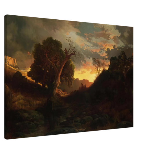 Thomas Moran - The Evening Hunter Canvas - 20x30 cm / 8x12 inches-canvas