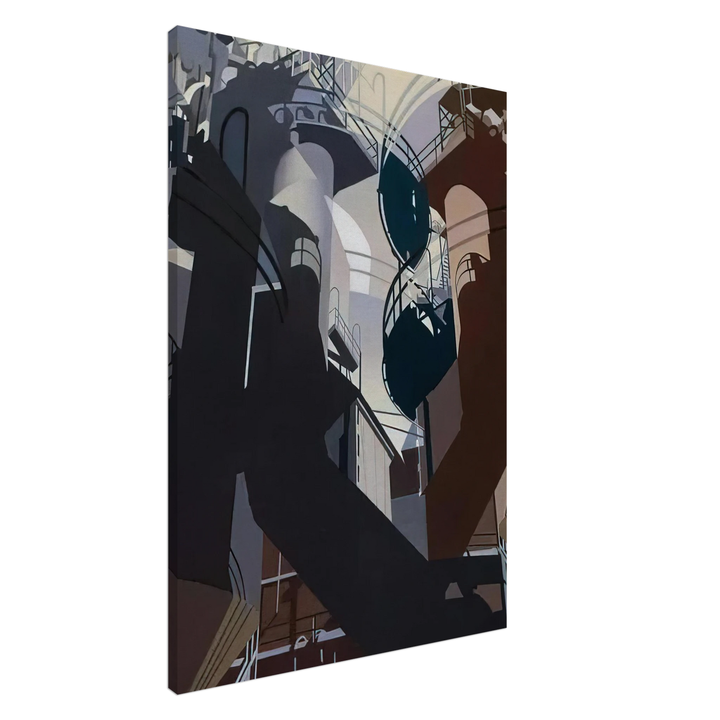 Charles Sheeler - Ore Into Iron - 1953 Canvas - 20x30 cm / 8x12 inches-canvas