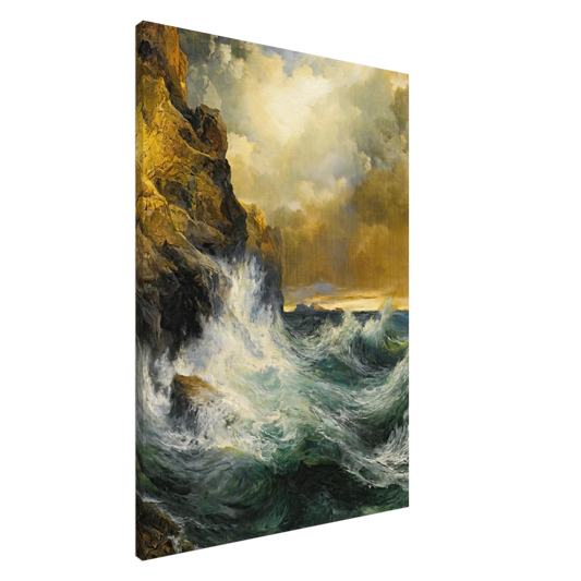 Thomas Moran - The Receding Wave Canvas - 20x30 cm / 8x12 inches-canvas