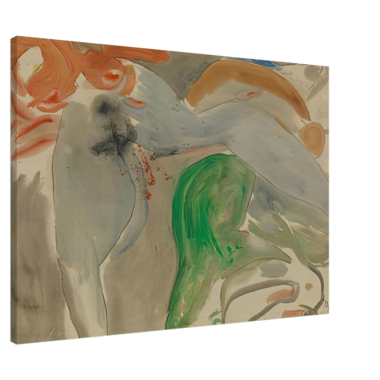 Helen Frankenthaler - Scene with Nude, 1952- Canvas - 20x30 cm / 8x12 inches-canvas