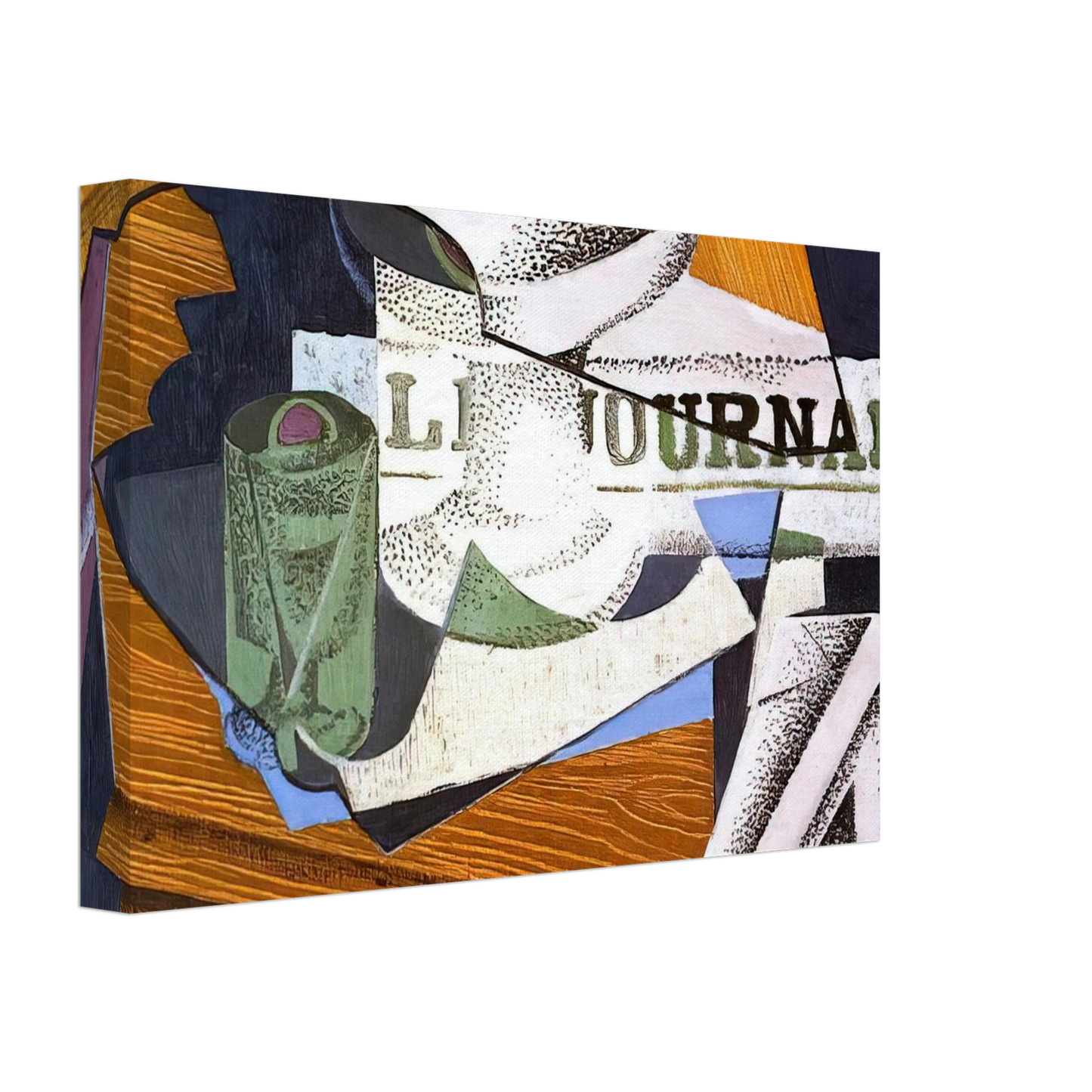 Juan Gris - FRUIT BOWL BOOK AND NEWSPAPER Canvas - 70x100 cm / 28x40 inches-canvas