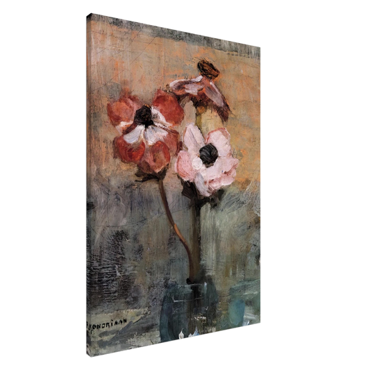 Piet Mondrian - Anemones in a Vase Canvas - 20x30 cm / 8x12 inches-canvas