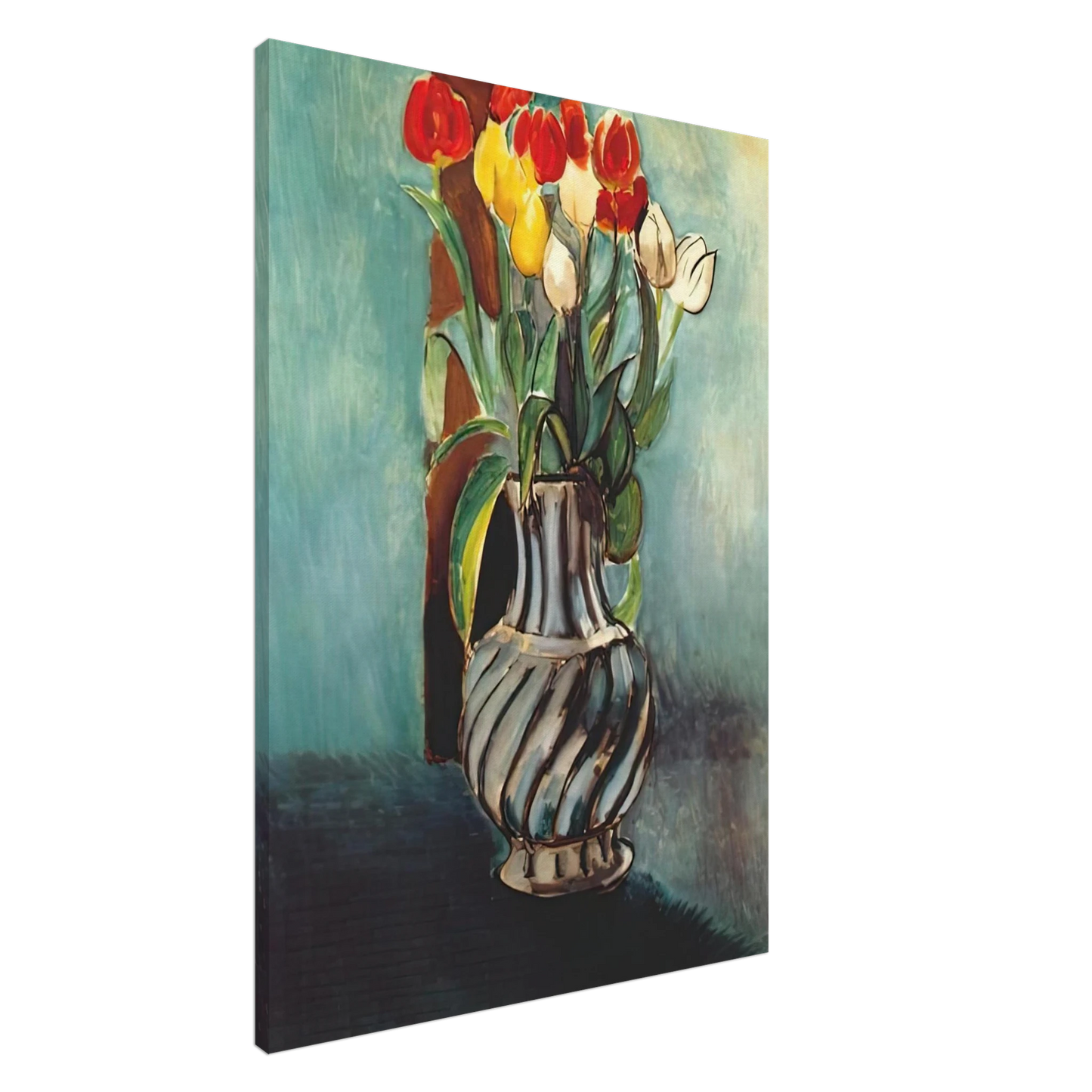 Henri Matisse - ME MYSELF STENDHAL VASE OF TULIPS 1914 Canvas - 20x30 cm / 8x12 inches-canvas