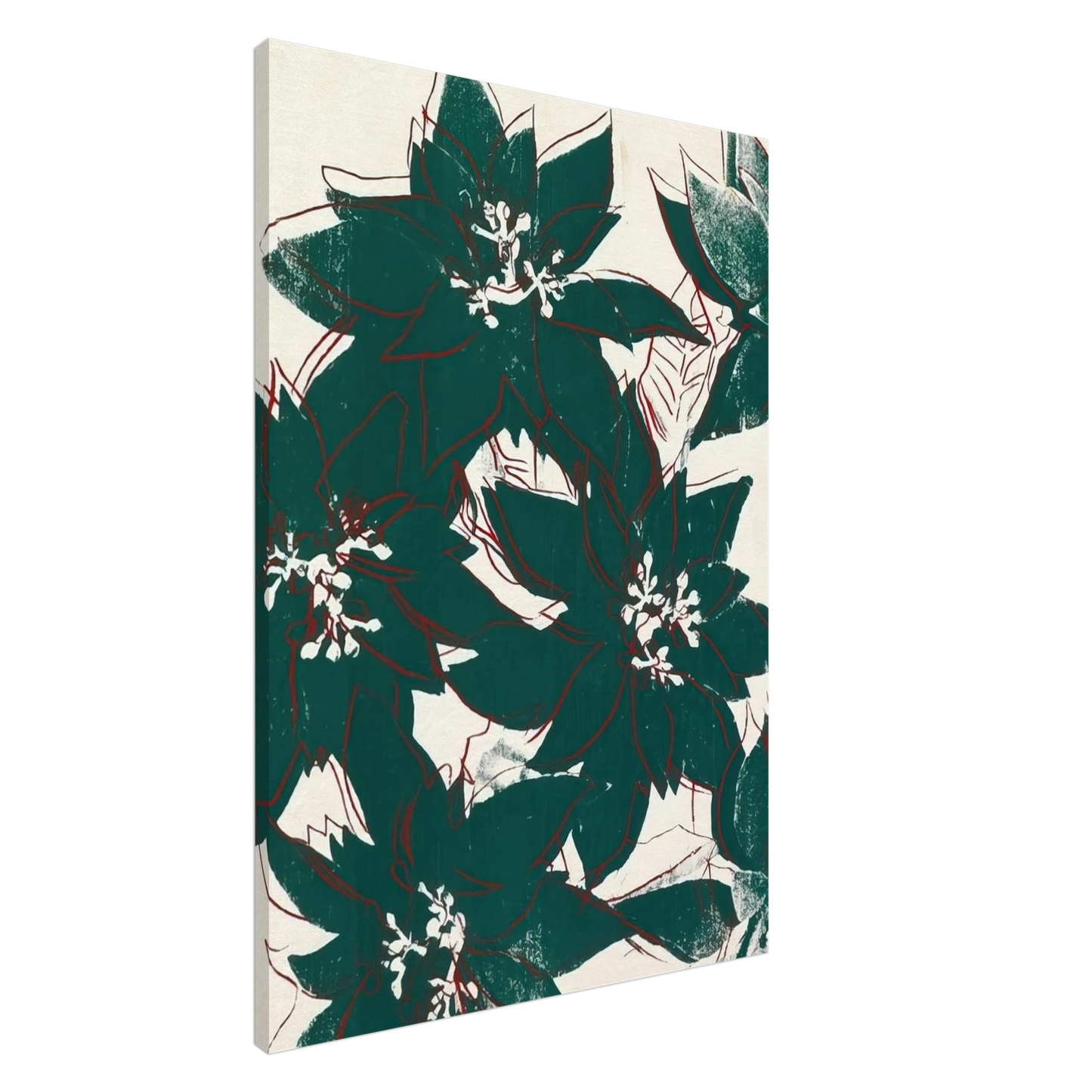 Andy Warhol - Poinsetta Canvas - 20x30 cm / 8x12 inches-canvas