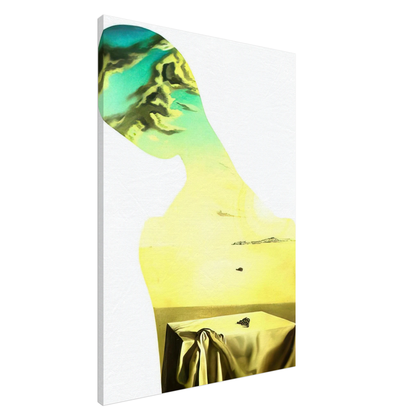 Salvador Dali - COUPLE WITH CLOUDS IN THEIR HEADS WOMAN Canvas - 20x30 cm / 8x12 inches-canvas