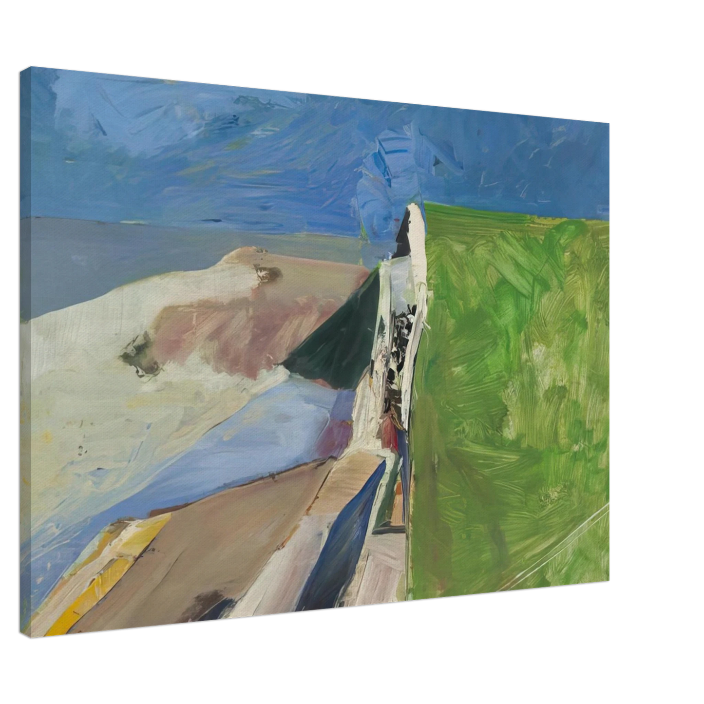 Richard Diebenkorn - Seawall Canvas - 20x30 cm / 8x12 inches-canvas