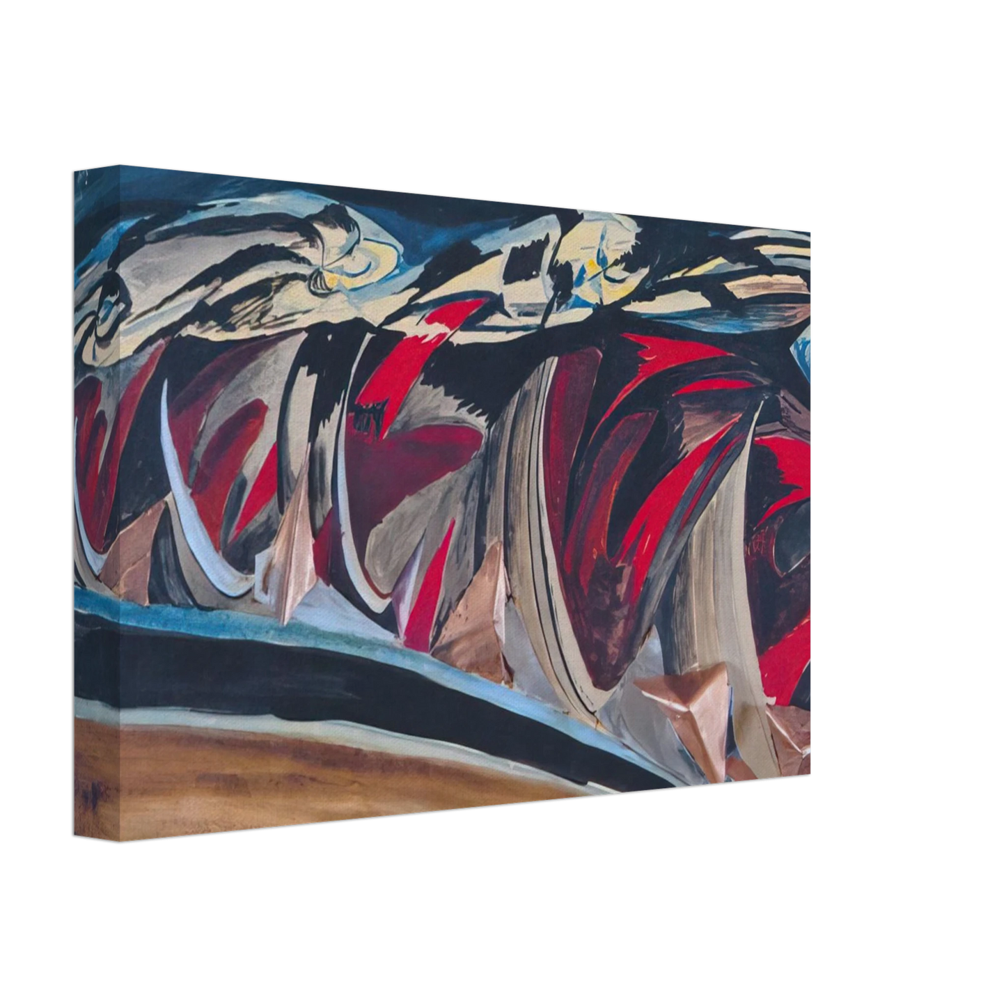 Benedetta Cappa - Lights  Sounds of a Night Train - 1924 Canvas - 40x60 cm / 16x24 inches-canvas