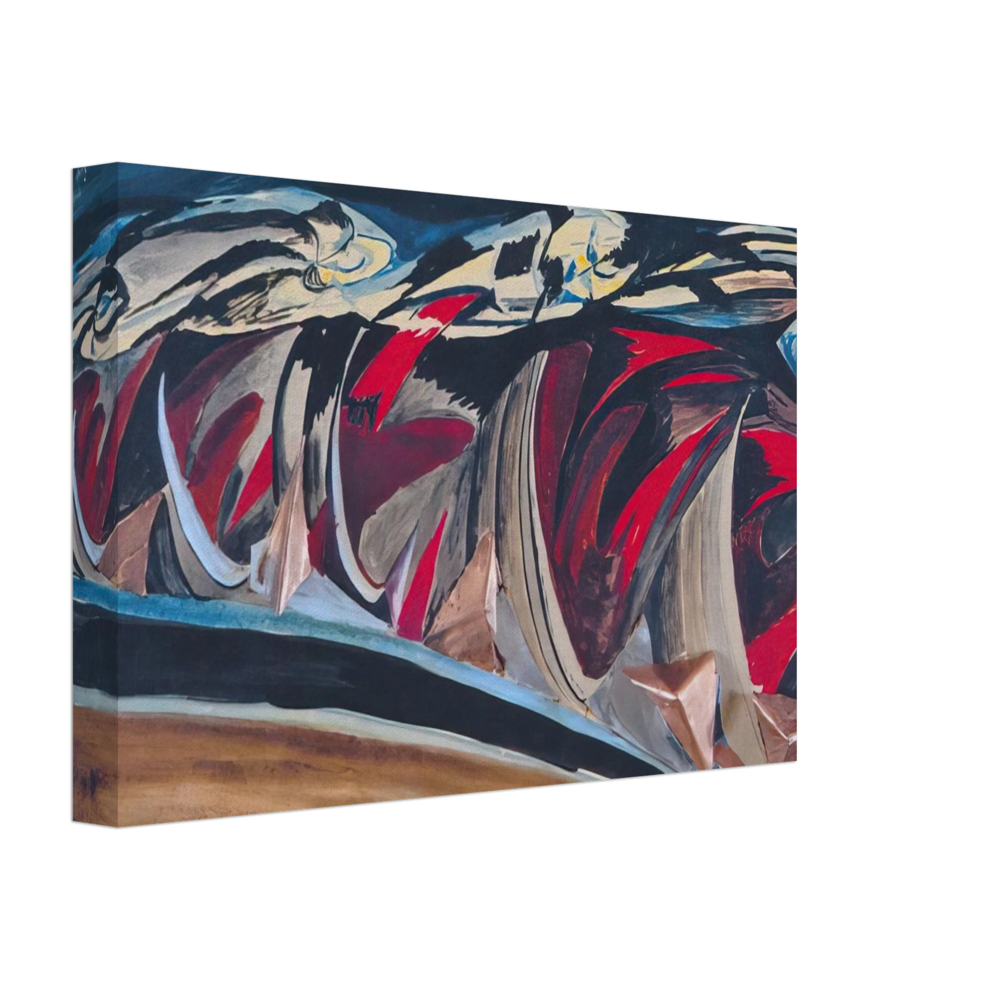 Benedetta Cappa - Lights  Sounds of a Night Train - 1924 Canvas - 40x60 cm / 16x24 inches-canvas