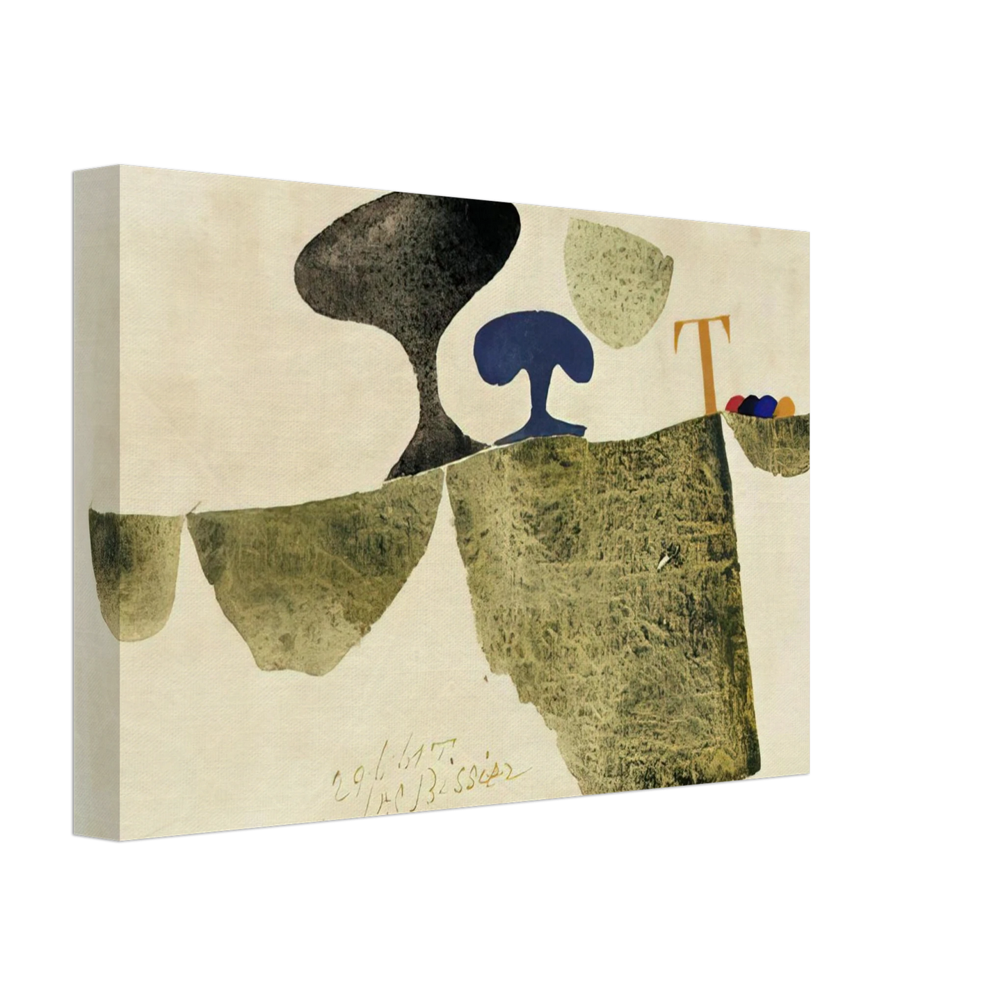 Julius Bissier - 29.6.61 T - 1961 Canvas - 70x100 cm / 28x40 inches-canvas