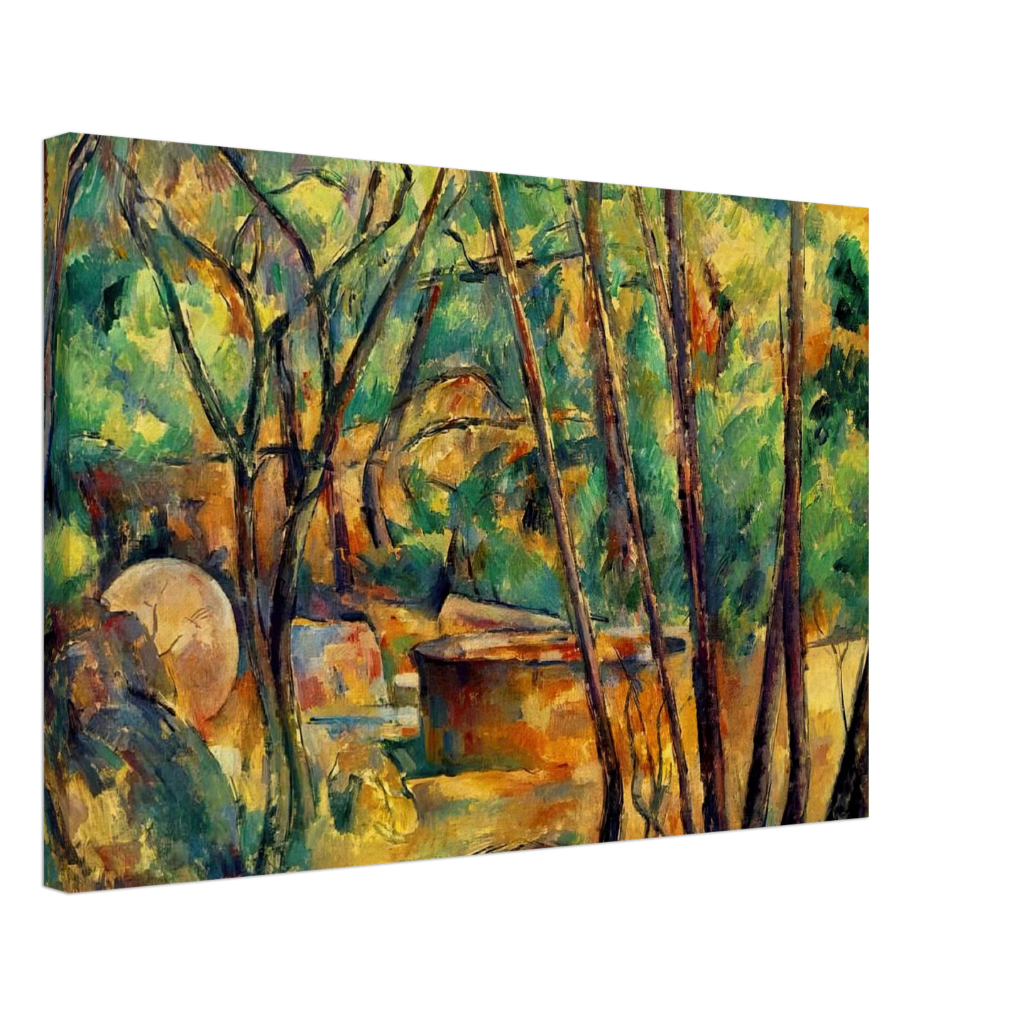 Paul Cezanne - Millstone and Cistern Under Trees Canvas - 40x60 cm / 16x24 inches-canvas