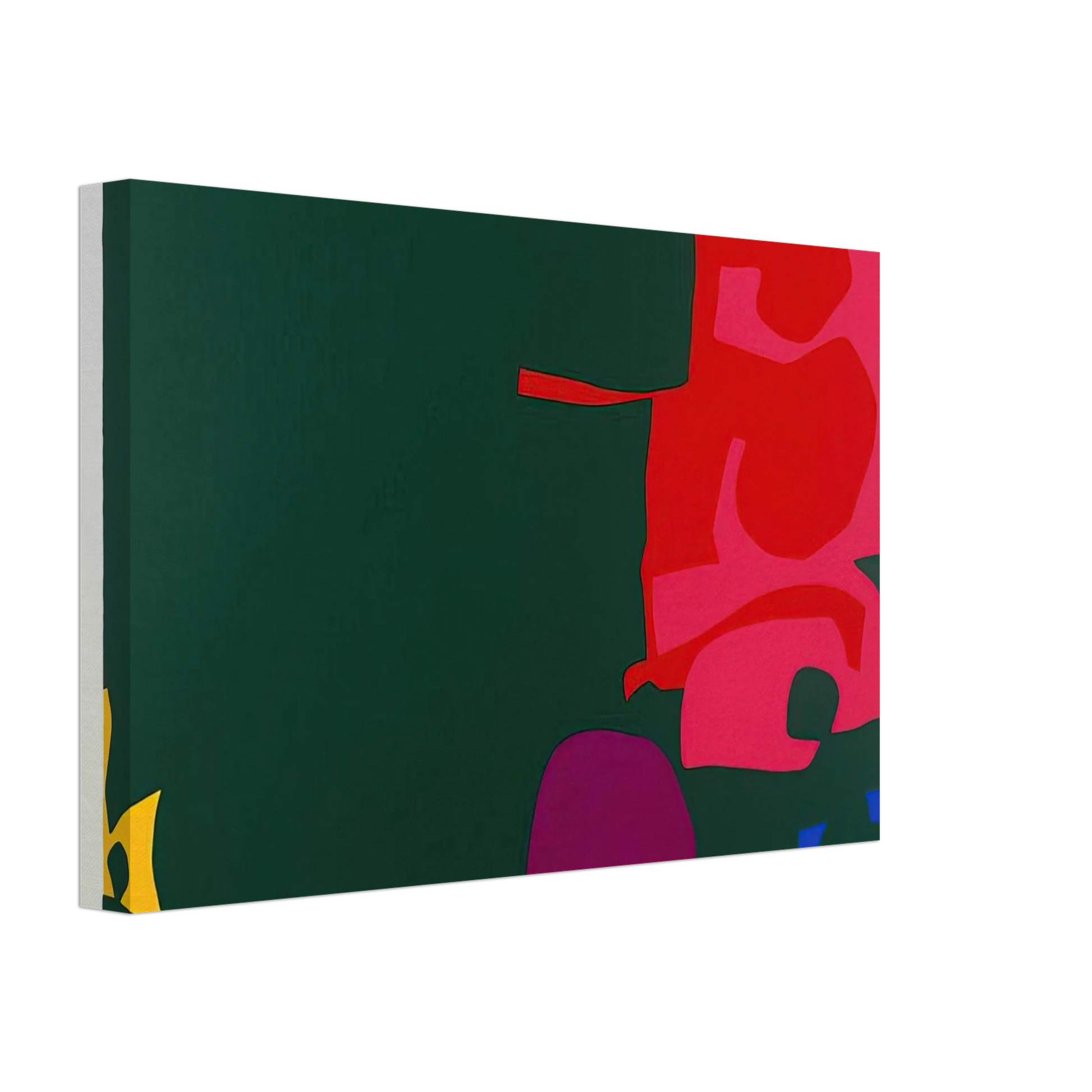 Patrick Heron - Interlocking Scarlet and Pink in Deep Green - 1970 Canvas - 40x60 cm / 16x24 inches-canvas
