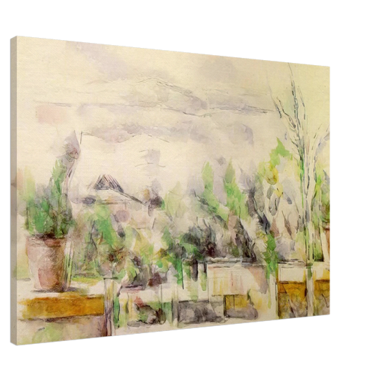 Paul Cezanne - The Garden Terrace at Les Lauves Canvas - 20x30 cm / 8x12 inches-canvas