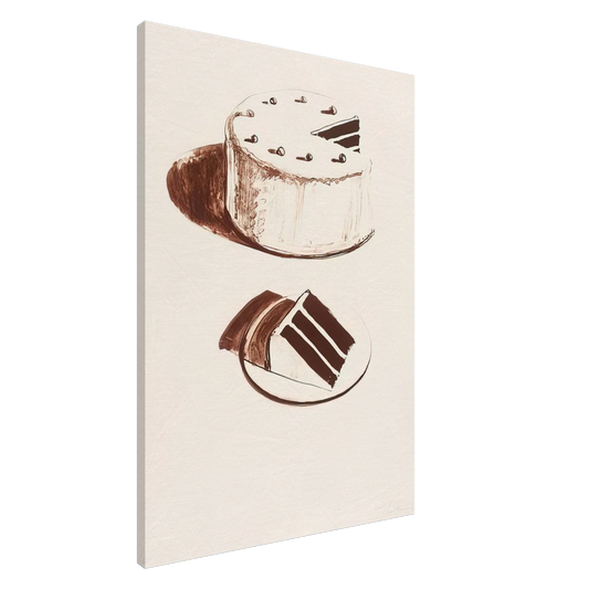 Wayne Thiebaud - Chocolate Cake - 1971 Canvas - 20x30 cm / 8x12 inches-canvas