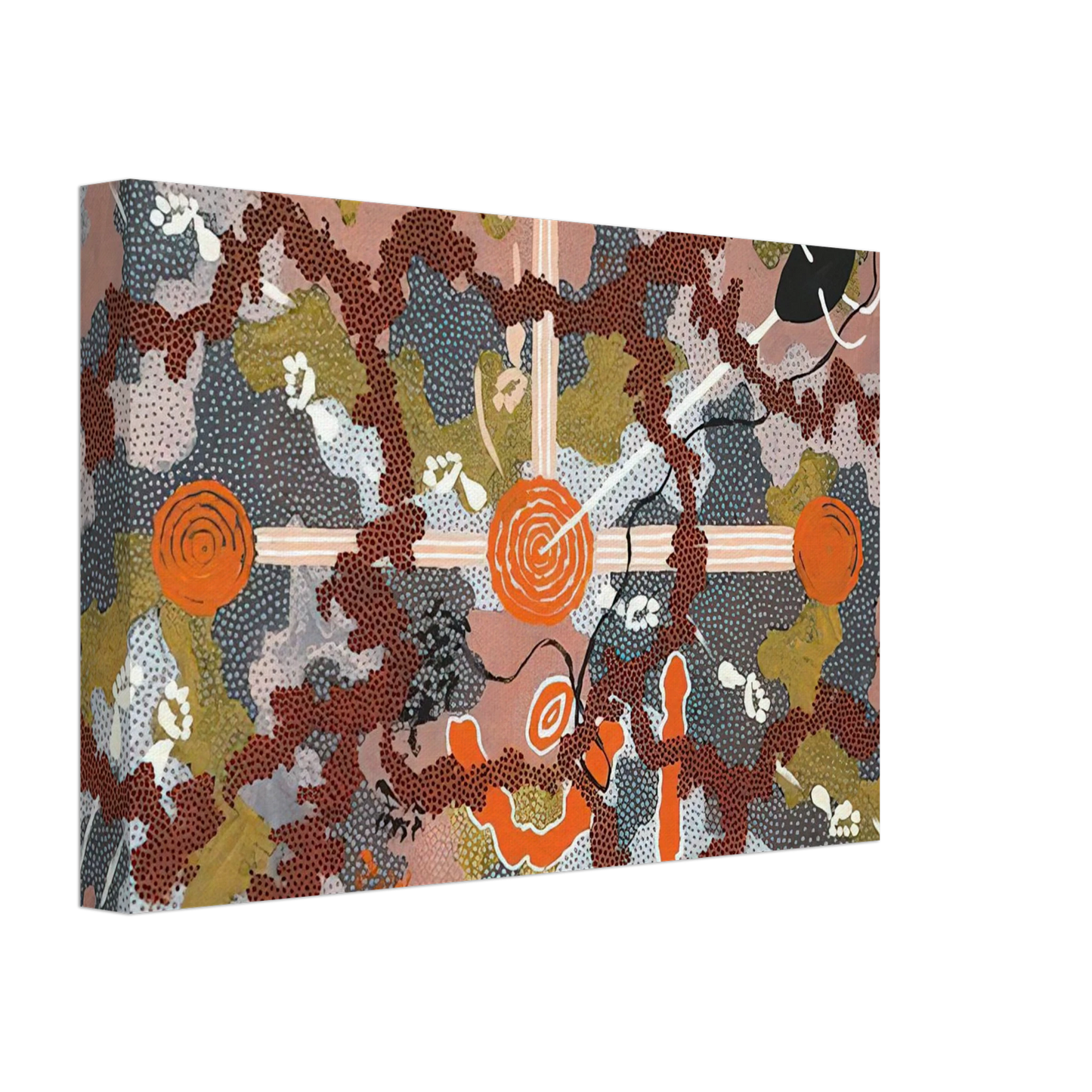 Clifford Possum Tjapaltjarri - Ngarlu Love Story - 1993 Canvas - 70x100 cm / 28x40 inches-canvas