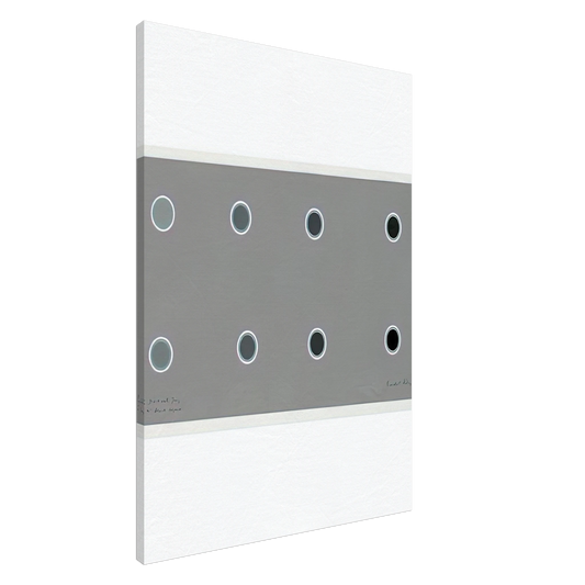 Bridget Riley - ENCIRCLING DISCS WITH GREY IN GREY TO BLACK SEQUENCE 1970 Canvas - 20x30 cm / 8x12 inches-canvas