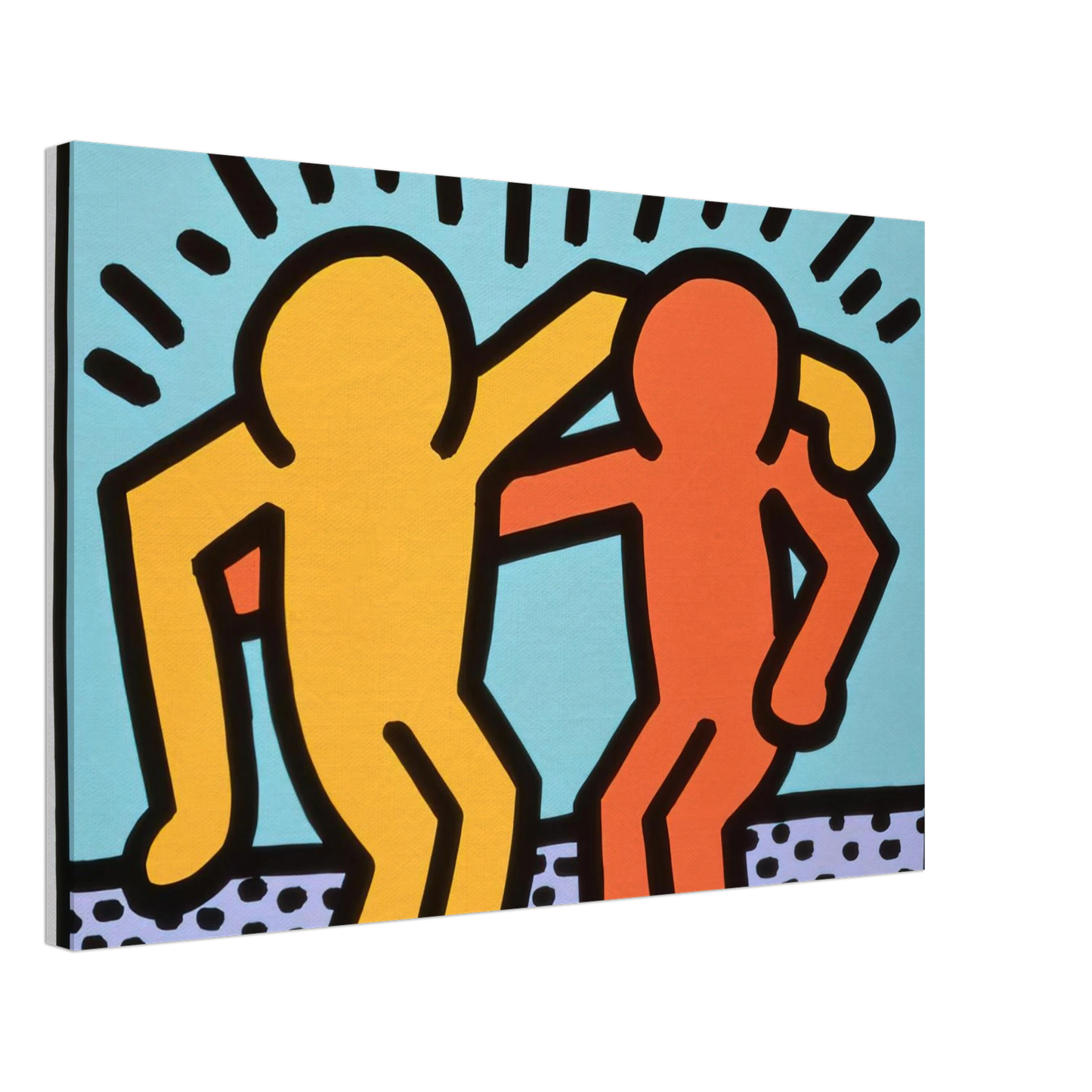 Keith Haring - BEST BUDDIES 1990 Canvas - 40x60 cm / 16x24 inches-canvas