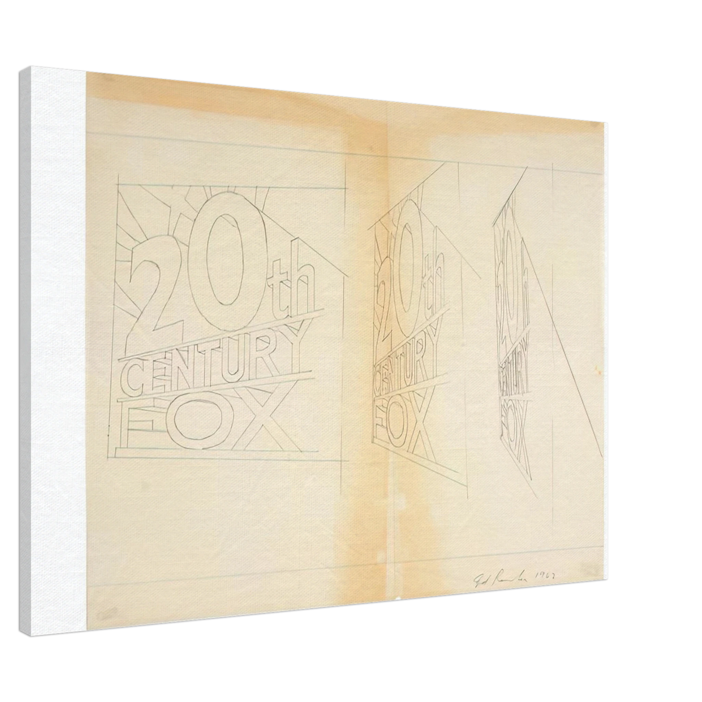 Edward Ruscha - TRADEMARK STUDY 2 1962 Canvas - 20x30 cm / 8x12 inches-canvas