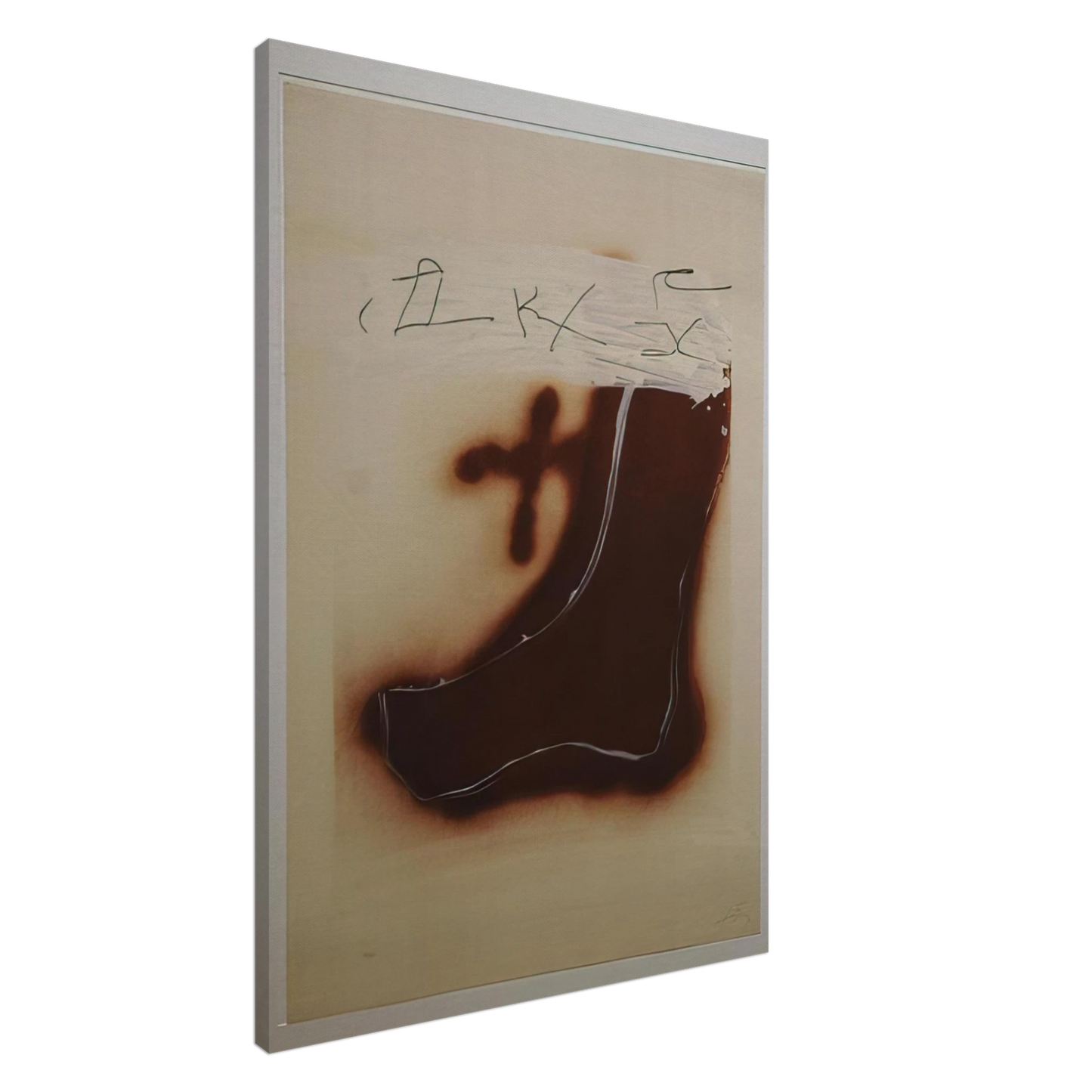 Antoni Tapies - PIED MARRON 1982 Canvas - 20x30 cm / 8x12 inches-canvas