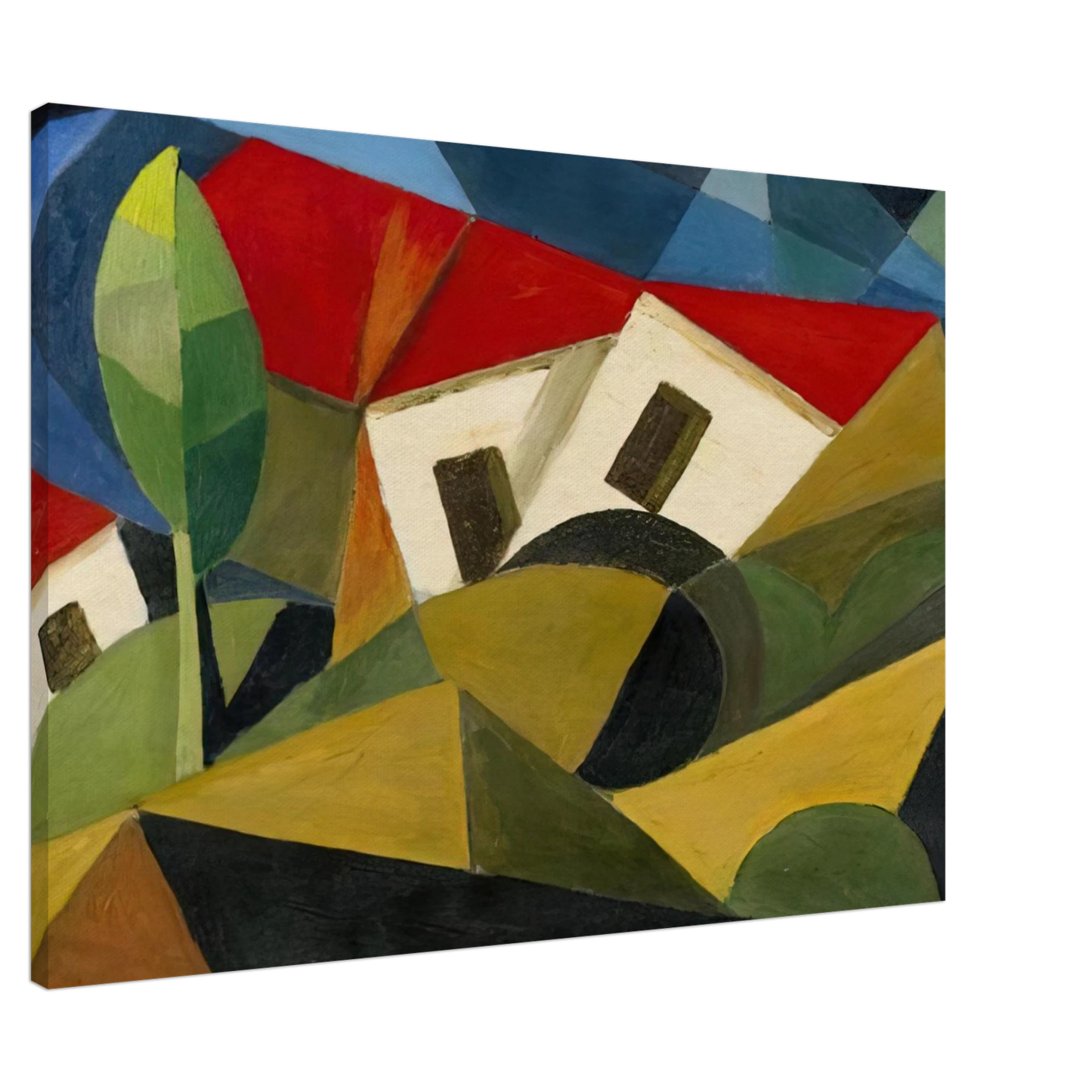 Enrico Prampolini - LANDSCAPE 1918 Canvas - 20x30 cm / 8x12 inches-canvas