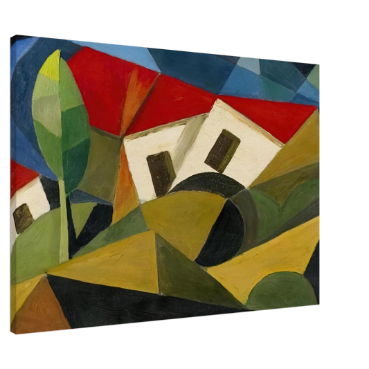 Enrico Prampolini - LANDSCAPE 1918 Canvas - 20x30 cm / 8x12 inches-canvas