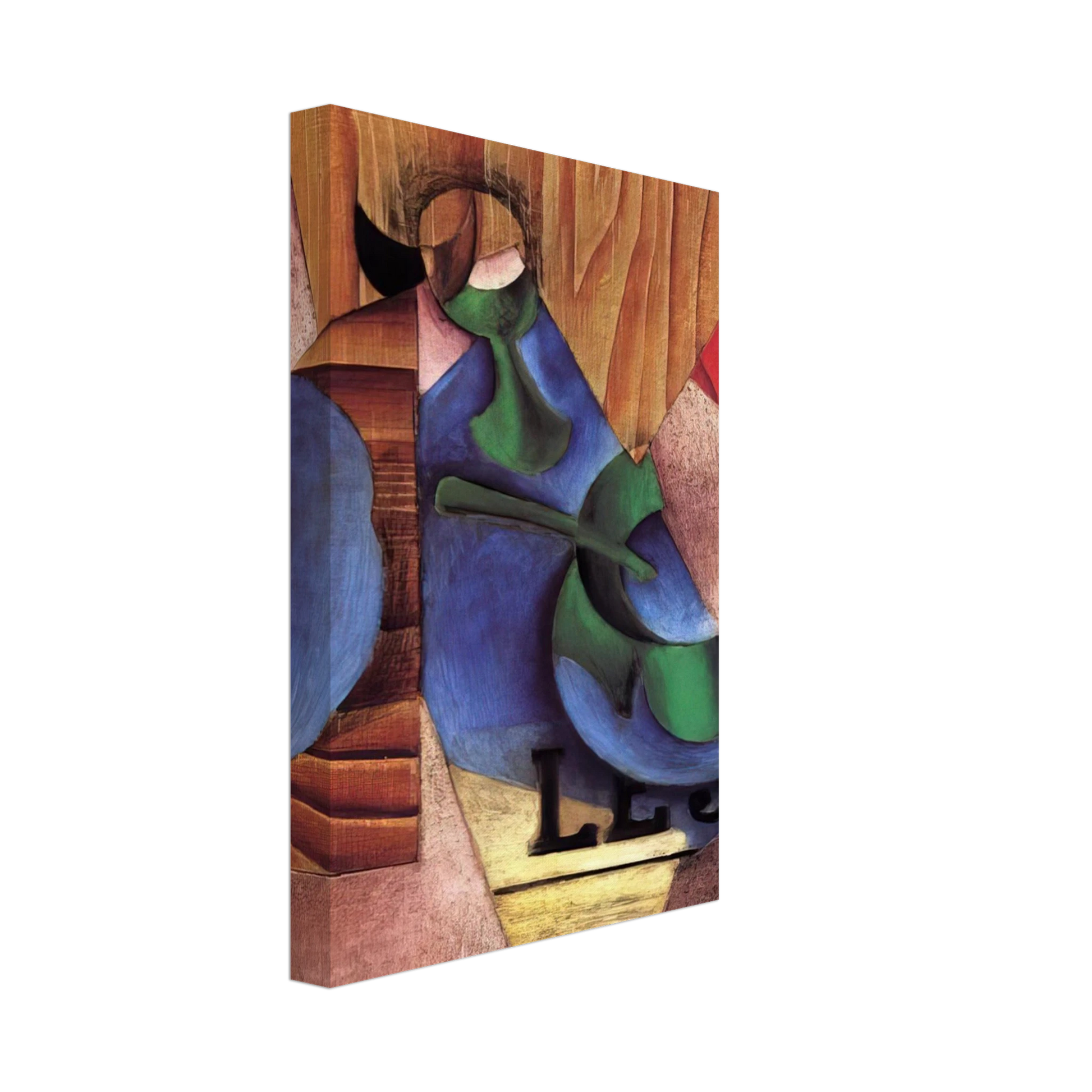 Juan Gris - GLASS CUP AND NEWSPAPER 1913 Canvas - 40x60 cm / 16x24 inches-canvas