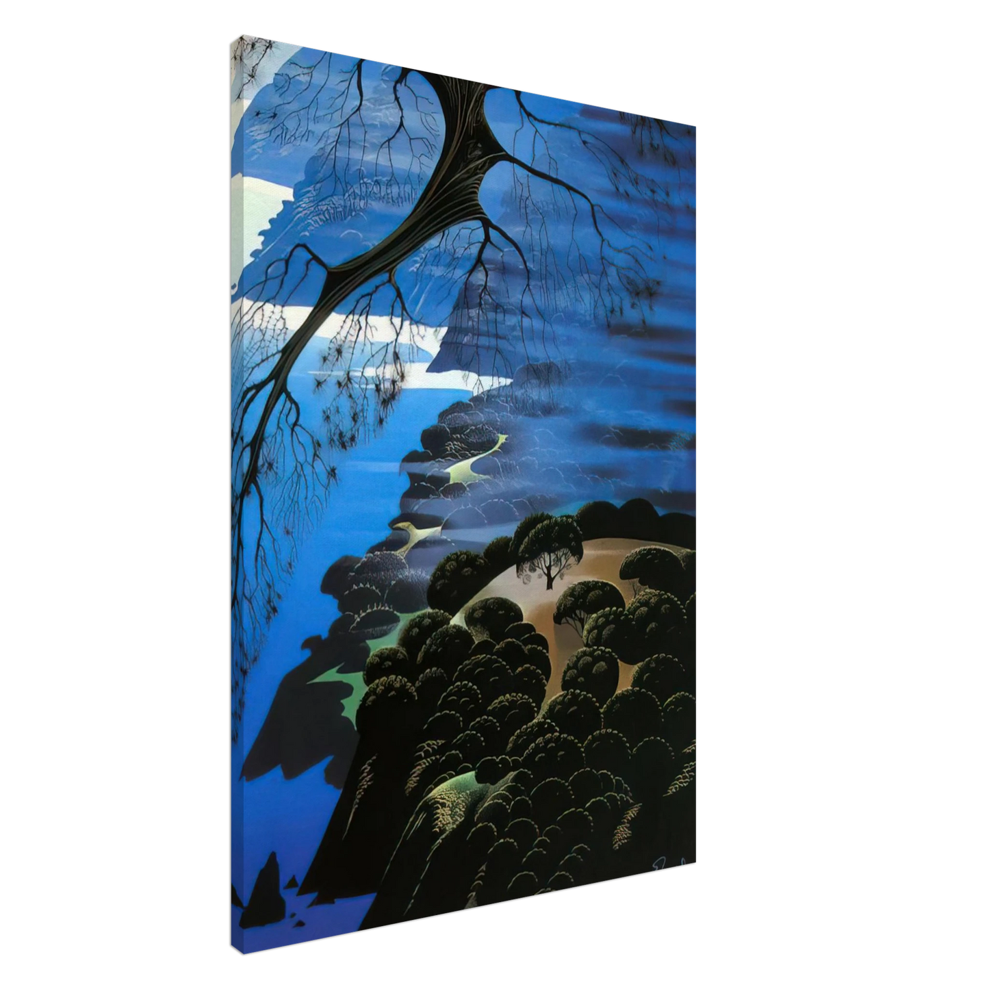 Eyvind Earle - Mystical Coastline Canvas - 20x30 cm / 8x12 inches-canvas