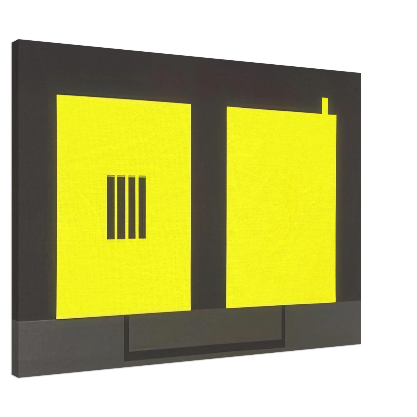 Peter Halley - Prison  Cell with Smokestack  Conduit - 1985 Canvas - 20x30 cm / 8x12 inches-canvas