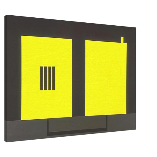 Peter Halley - Prison  Cell with Smokestack  Conduit - 1985 Canvas - 20x30 cm / 8x12 inches-canvas