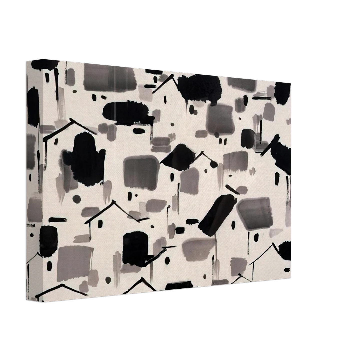 Wu Guanzhong - Home of Man - 1999 Canvas - 40x60 cm / 16x24 inches-canvas