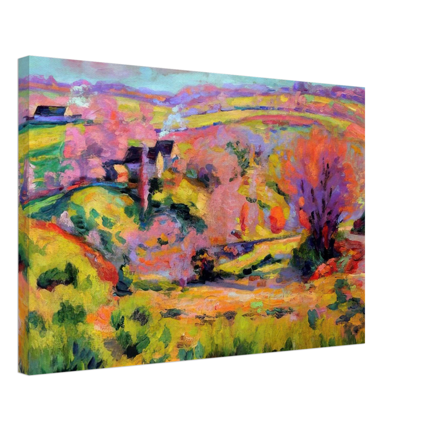 Armand Guillaumin - Landscape of Creuse at spring - Fauvism Canvas - 70x100 cm / 28x40 inches-canvas