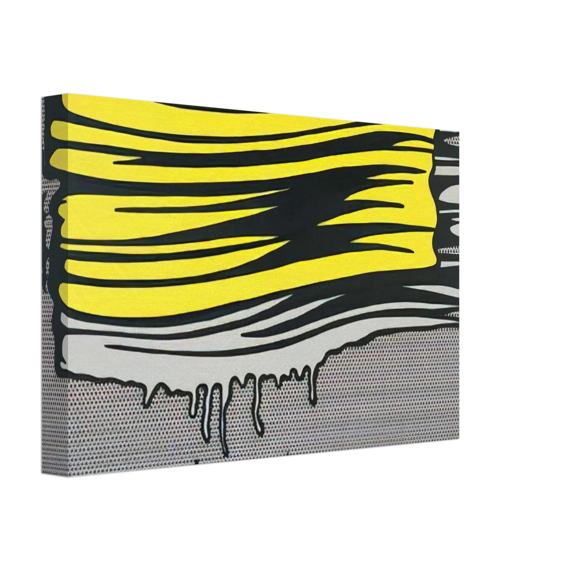 Roy Lichtenstein - YELLOW AND WHITE BRUSHSTROKES 1965 Canvas - 40x60 cm / 16x24 inches-canvas