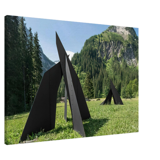 Alexander Calder - FOUR PLANES ESCARPE 1967 Canvas - 20x30 cm / 8x12 inches-canvas