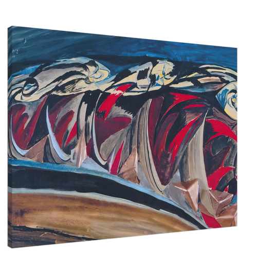 Benedetta Cappa - Lights  Sounds of a Night Train - 1924 Canvas - 20x30 cm / 8x12 inches-canvas