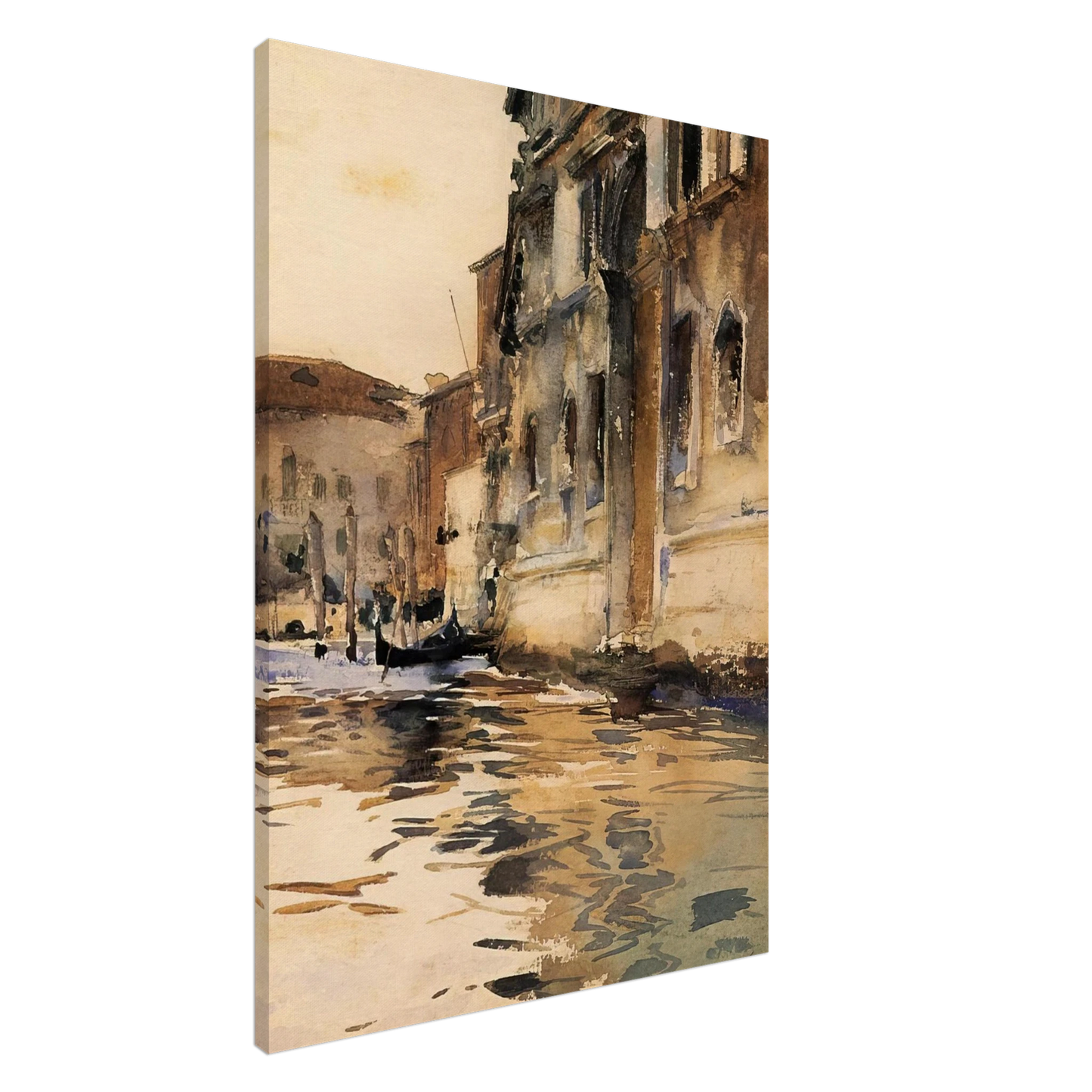 John Singer Sargent - Venetian Canal, Palazzo Corner Canvas - 20x30 cm / 8x12 inches-canvas