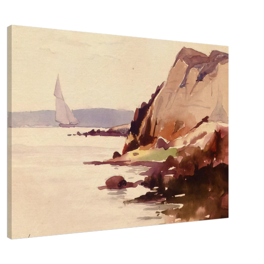 Sydney Laurence - Sailing off Gloucester Coast - 1888 Canvas - 20x30 cm / 8x12 inches-canvas