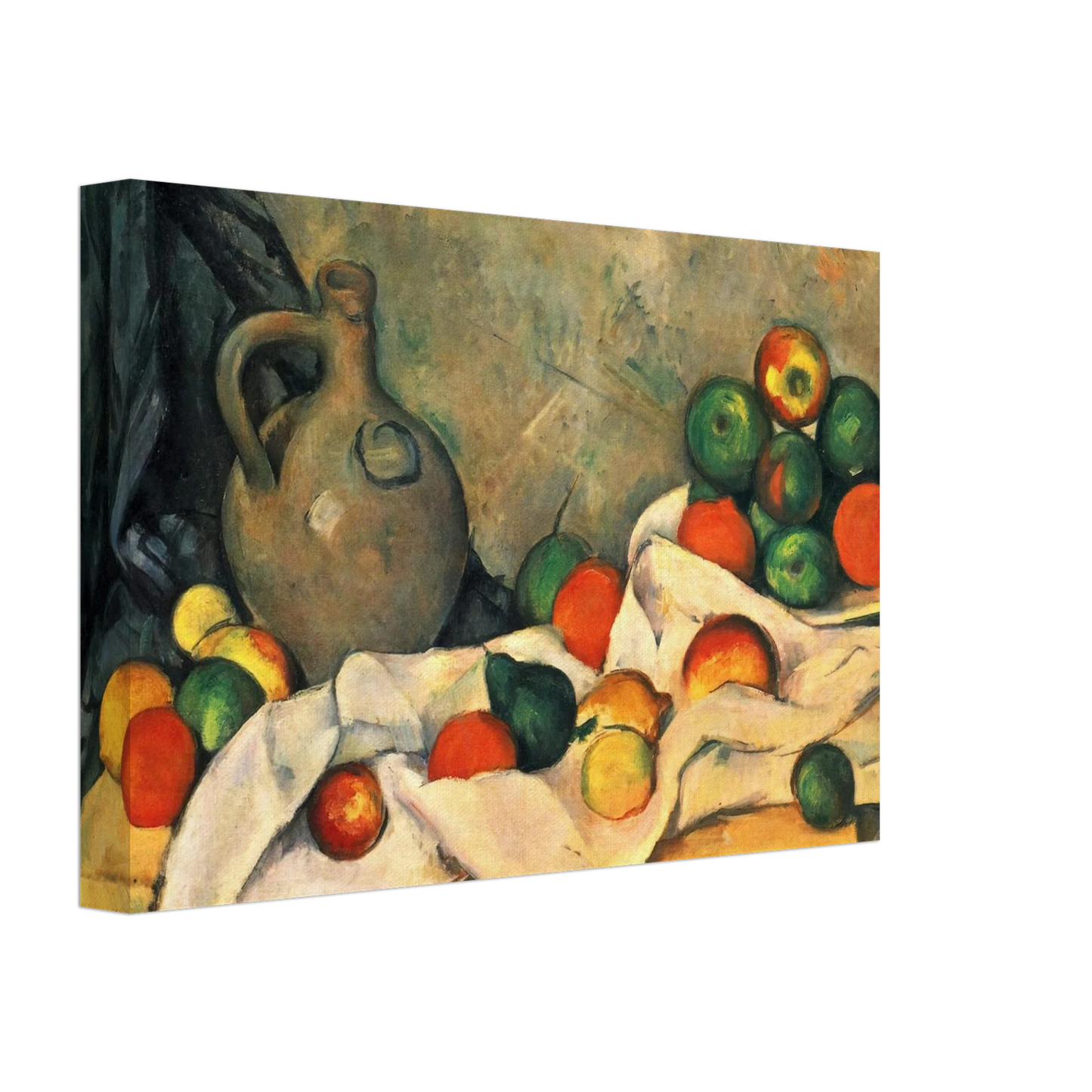 Paul Cezanne - Curtain, Jug and Fruit Canvas - 40x60 cm / 16x24 inches-canvas