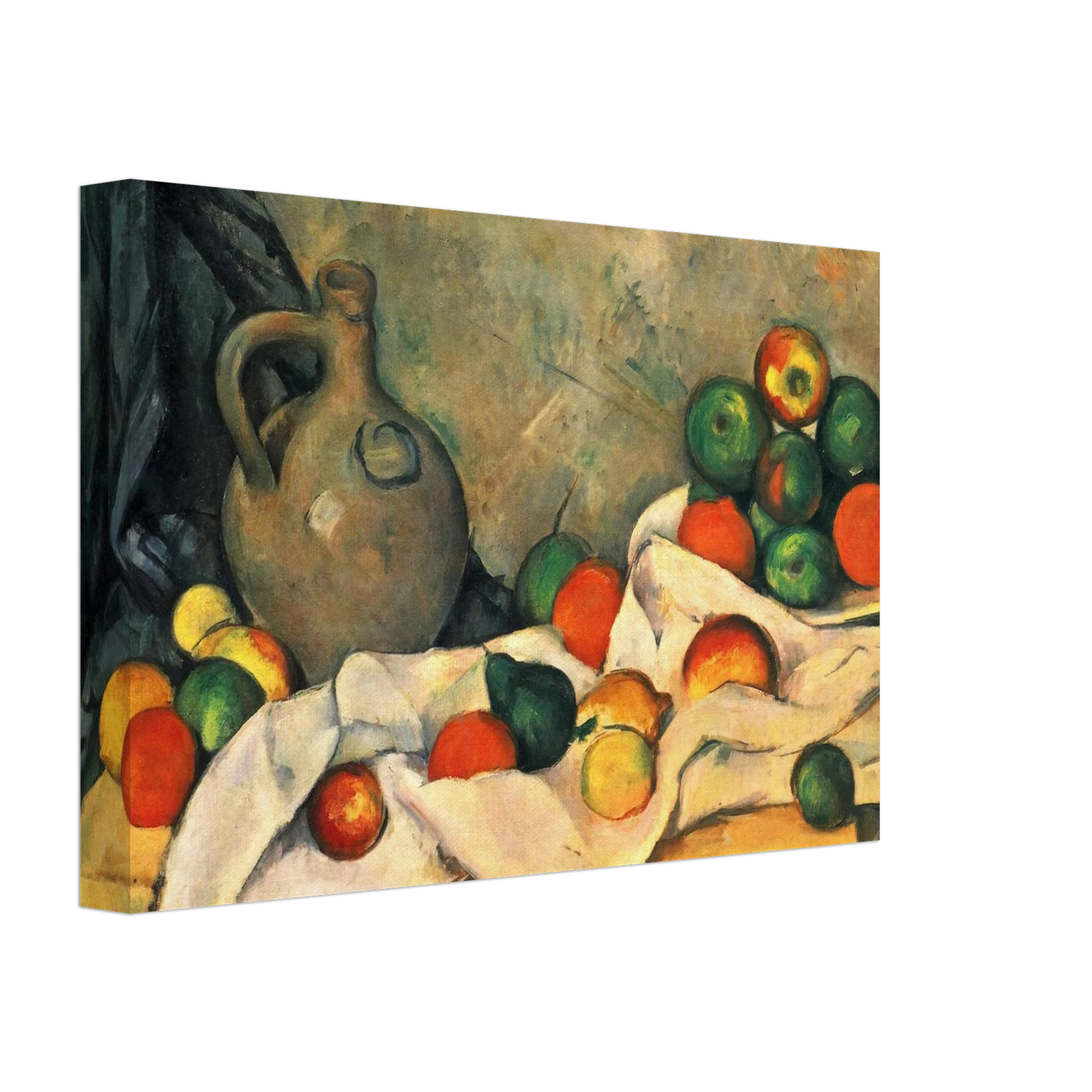 Paul Cezanne - Curtain, Jug and Fruit Canvas - 40x60 cm / 16x24 inches-canvas