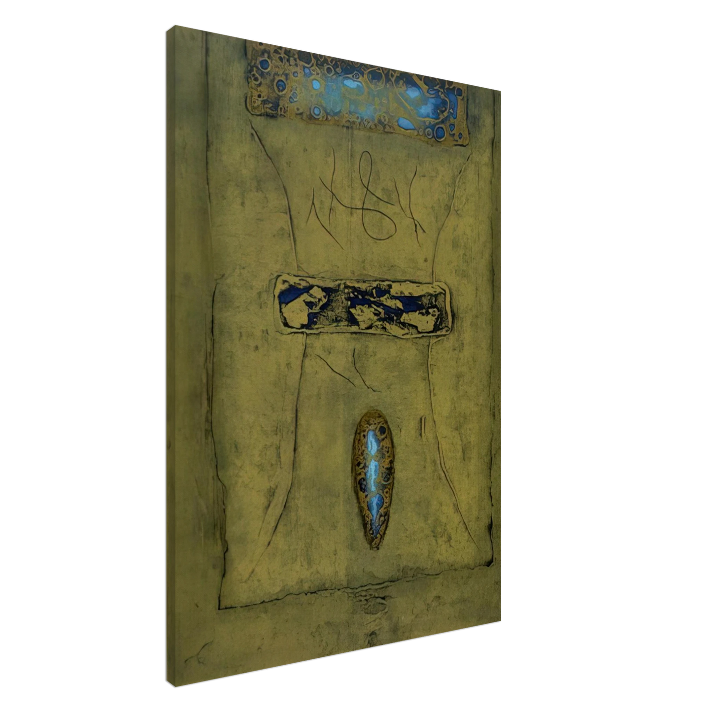 Hiroyuki Tajima - Mr. Delo's Yellow Wall - 1970 Canvas - 20x30 cm / 8x12 inches-canvas