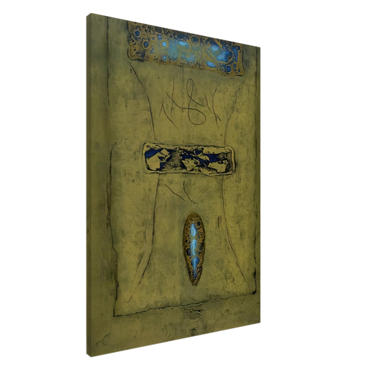 Hiroyuki Tajima - Mr. Delo's Yellow Wall - 1970 Canvas - 20x30 cm / 8x12 inches-canvas