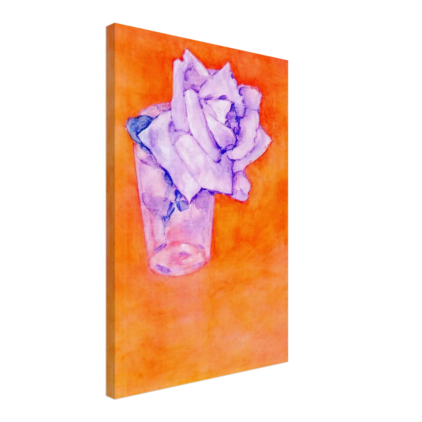 Piet Mondrian - White Rose in a Glass Canvas - 70x100 cm / 28x40 inches-canvas