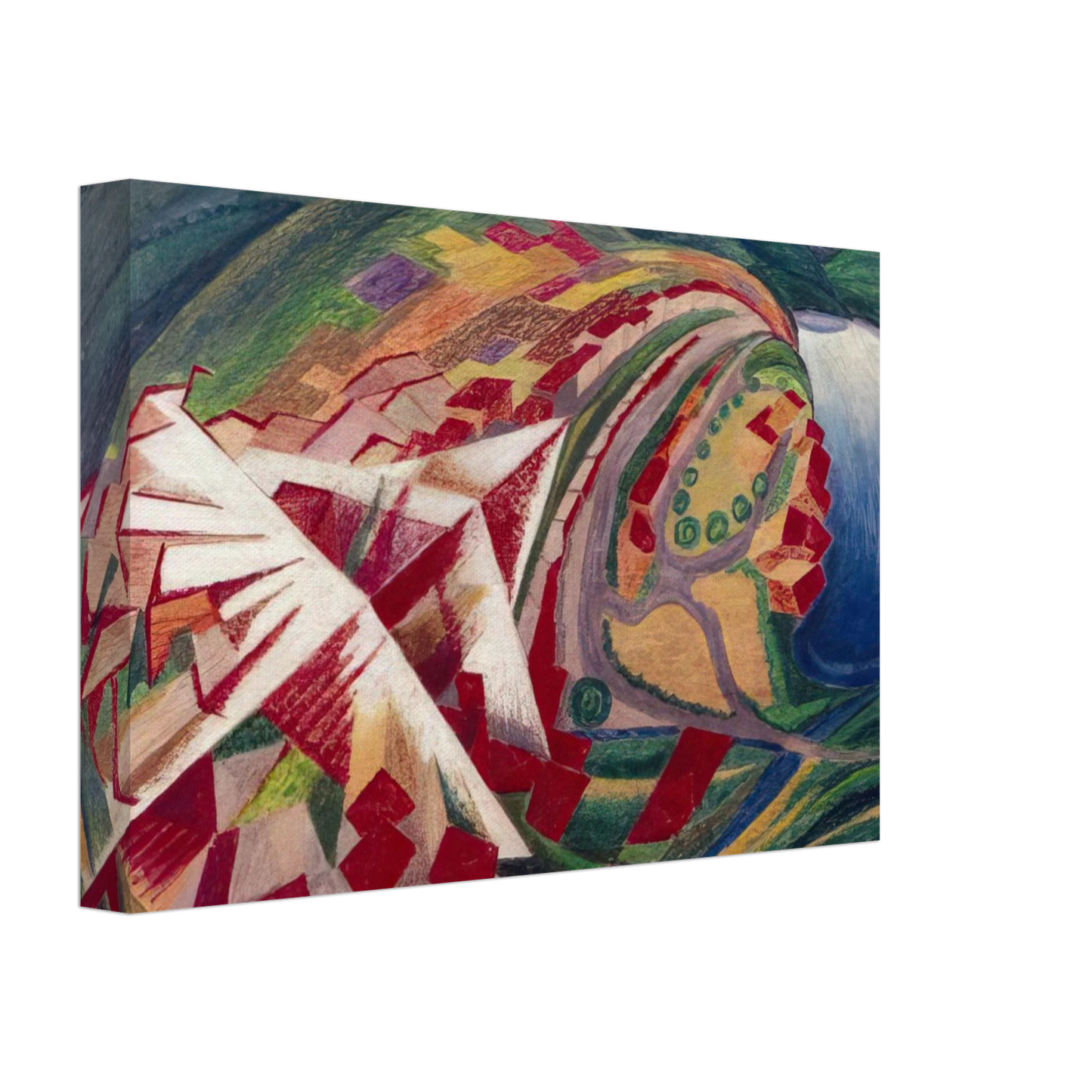 Gerardo Dottori - Volo su paese o Studio per A 300 Km sulla citta - 1930 Canvas - 40x60 cm / 16x24 inches-canvas