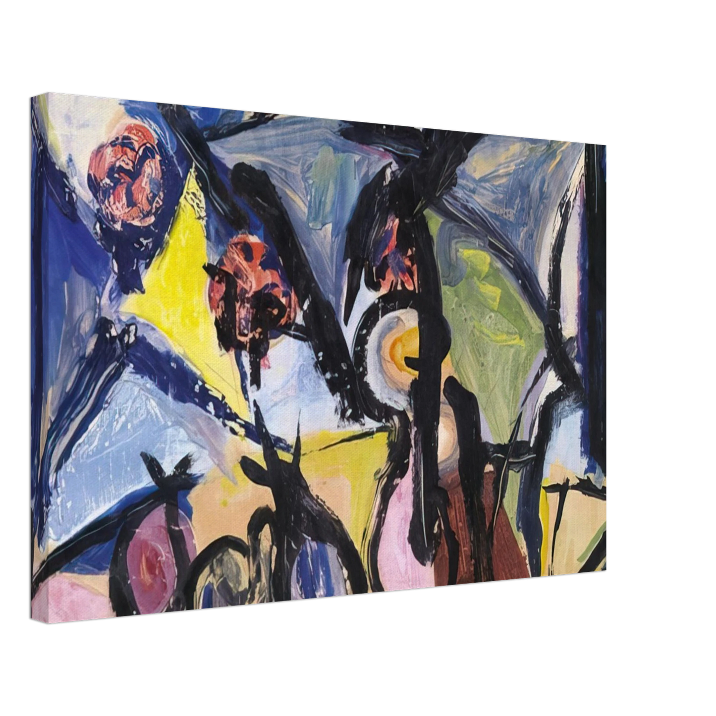 Walasse Ting - Abstract Still Life - 1950 Canvas - 40x60 cm / 16x24 inches-canvas