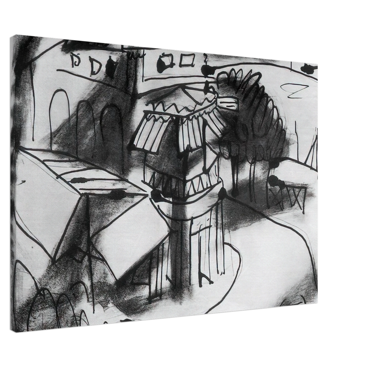 Pablo Picasso - Cafe in Royan - 1940 Canvas - 20x30 cm / 8x12 inches-canvas