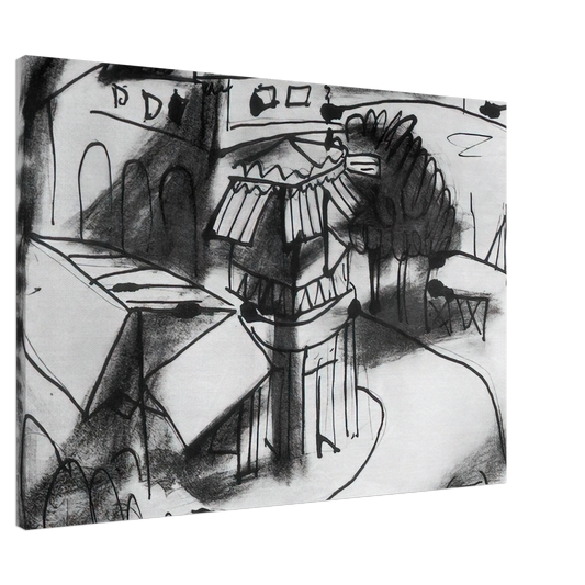 Pablo Picasso - Cafe in Royan - 1940 Canvas - 20x30 cm / 8x12 inches-canvas