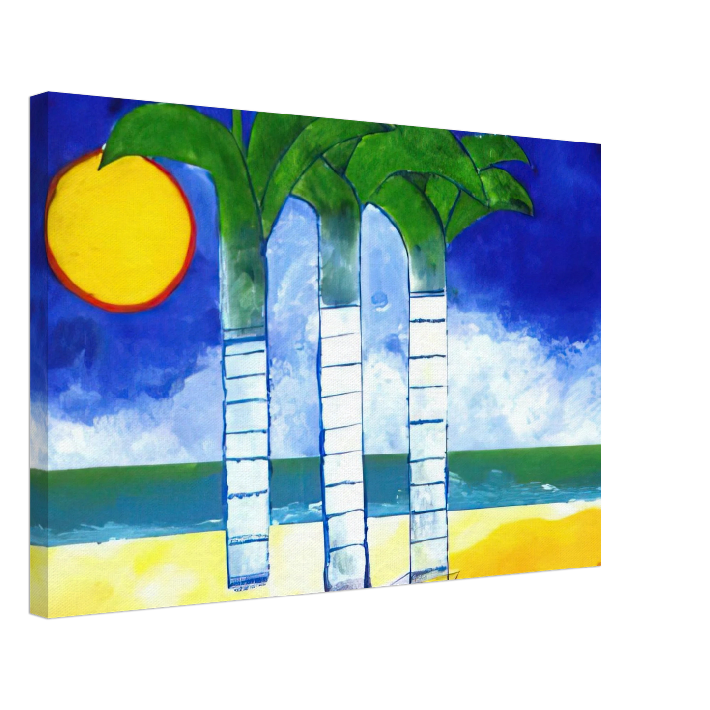 Aldemir Martins - Paisagem - Naive Art Primitivism Canvas - 40x60 cm / 16x24 inches-canvas